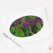 Prachtige Paarse Iris Ovale Sticker (Envelop)
