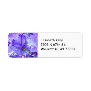 Prachtige Paarse Iris Return Address Avery Label
