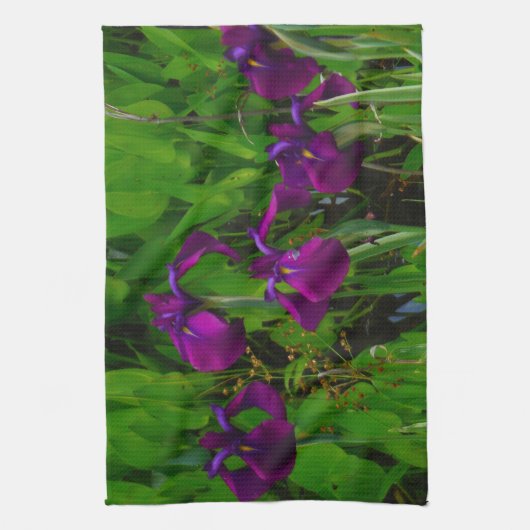 Prachtige Paarse Iris Theedoek (Verticaal)