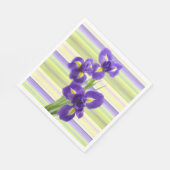 Prachtige Paarse Iris Waterverf Stripes Patroon Servet (Hoek)