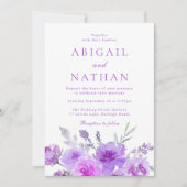 Prachtige Paarse Lavendel Bloemen bruiloft Kaart (Voorkant)