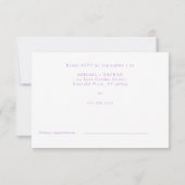 Prachtige Paarse Lavendel Bloemen bruiloft RSVP Kaartje (Achterkant)