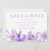 Prachtige Paarse Lavendel Bloemen Bruiloft Save The Date (Voorkant)
