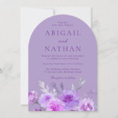 Prachtige Paarse Lavendel Bloemenboog bruiloft Kaart (Voorkant)