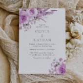 Prachtige Paarse Lavendel Boho Foral Wedding Kaart