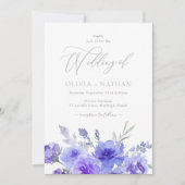 Prachtige Paarse Lavendel Violet Bloemen bruiloft Kaart (Voorkant)