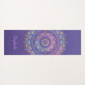 Prachtige Paarse Mandala Pattern Yoga Mat (Achterkant (horizontaal))
