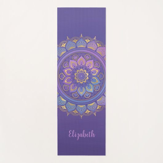Prachtige Paarse Mandala Pattern Yoga Mat (Voorkant)