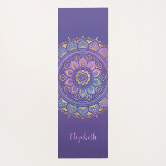 Prachtige Paarse Mandala Pattern Yoga Mat (Achterkant)