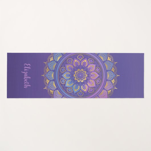 Prachtige Paarse Mandala Pattern Yoga Mat (Voorkant (horizontaal))
