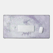 Prachtige Paarse marmer en Glitter Monogrammed Bureaumat (Keyboard & Muis)