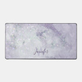 Prachtige Paarse marmer en Glitter Monogrammed Bureaumat (Voorkant)