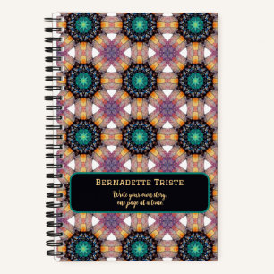Prachtige Paarse Mauve Name Gezegde Geometrische T Notitieboek