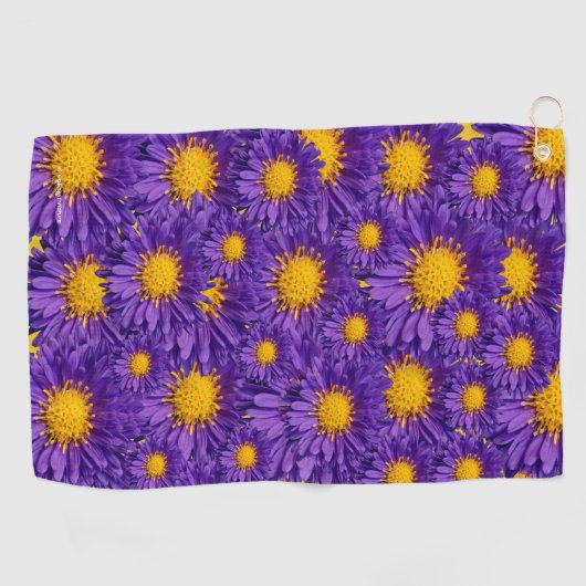 Prachtige Paarse Michaelmas Daisies Golfhanddoek (Horizontaal)
