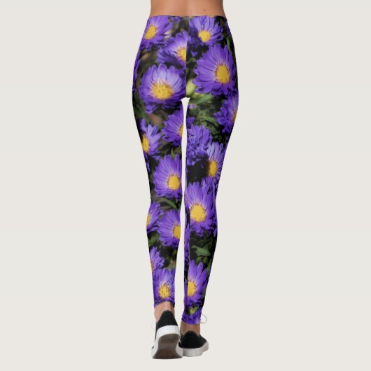 Prachtige Paarse Michaelmas Daisies Leggings (Achterkant)