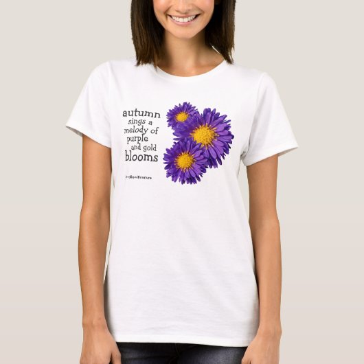 Prachtige Paarse Michaelmas Daisies T-shirt (Voorkant)