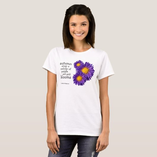 Prachtige Paarse Michaelmas Daisies T-shirt (Voorkant volledig)
