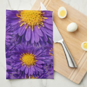 Prachtige Paarse Michaelmas Daisies Theedoek (Quarter Fold)