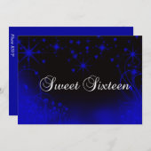 Prachtige Paarse Neon Enchanted Evening Sweet 16 Kaart (Voorkant / Achterkant)