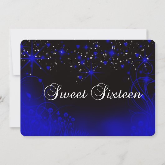 Prachtige Paarse neon, sterren, zoete 16 uitnodigi Kaart (Voorkant)