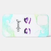Prachtige Paarse Ogen & Wenkbrauwen Waterverf Case-Mate iPhone Case (Achterkant (horizontaal))