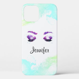 Prachtige Paarse Ogen & Wenkbrauwen Waterverf  Case-Mate iPhone Case
