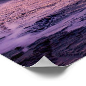 Prachtige Paarse Oranje hemel en oceaan Poster (Hoek)