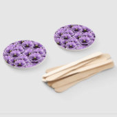 Prachtige Paarse Pansy Garden Handwaaier (Niet-gemonteerd)
