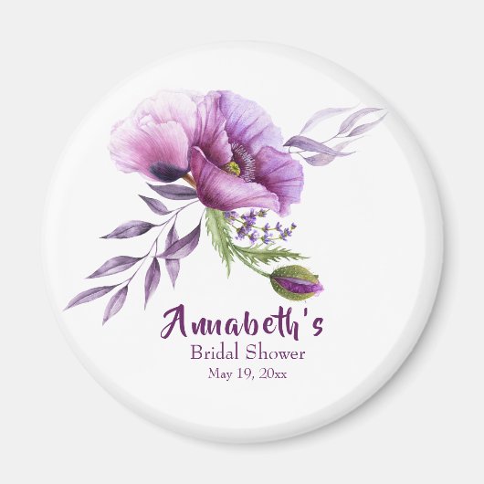 Prachtige Paarse papavers Vrijgezellenfeest Magneet (Voorkant)