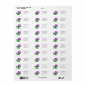 Prachtige Paarse Roos Etiket (Full Sheet)