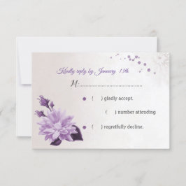 prachtige paarse scheerbloemen RSVP kaartje