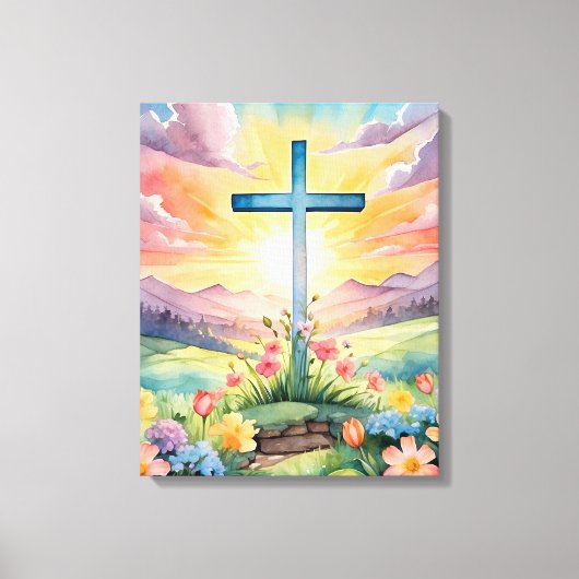 Prachtige paas Waterverf kunst Canvas Afdruk (Voorkant)