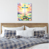 Prachtige paas Waterverf kunst Canvas Afdruk (Insitu (Slaapkamer))