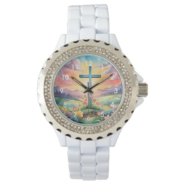 Prachtige paas Waterverf kunst Horloge (Voorkant)
