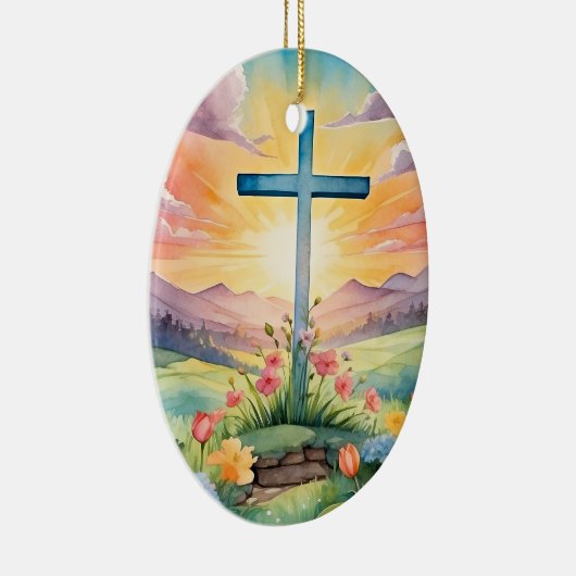 Prachtige paas Waterverf kunst Keramisch Ornament (Rechts)