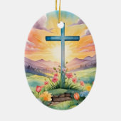 Prachtige paas Waterverf kunst Keramisch Ornament (Achterkant)