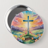 Prachtige paas Waterverf kunst Ronde Button 4,0 Cm (Voorkant /achterkant)