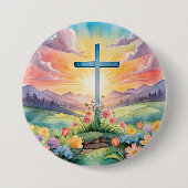 Prachtige paas Waterverf kunst Ronde Button 7,6 Cm (Voorkant)