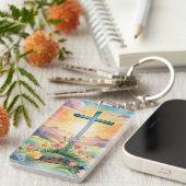 Prachtige paas Waterverf kunst Sleutelhanger (Voorkant Rechts)