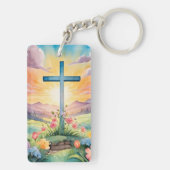 Prachtige paas Waterverf kunst Sleutelhanger (achterkant)