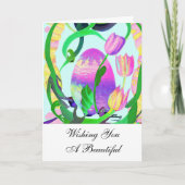 Prachtige paaseieren en tankwagens voor paasmakeri kaart (Voorkant)