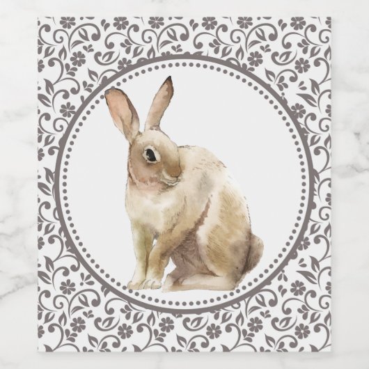 Prachtige paaskonijn wijn etiket (Enkel label)