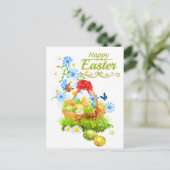Prachtige paasmand en lentemmers feestdagenkaart (Staand voorkant)