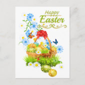 Prachtige paasmand en lentemmers feestdagenkaart (Voorkant)