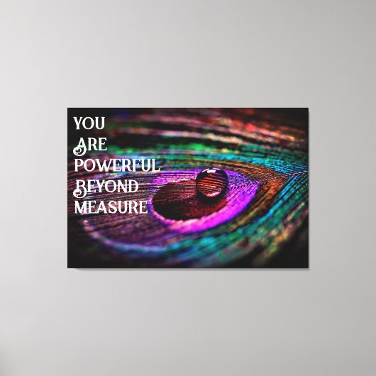 Prachtige pacock-doetherwaterdruppel canvas afdruk (Voorkant)