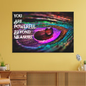 Prachtige pacock-doetherwaterdruppel canvas afdruk (Insitu (Woonkamer))