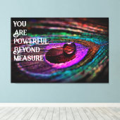 Prachtige pacock-doetherwaterdruppel canvas afdruk (Insitu (Houten vloer))