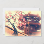 Prachtige Pagoda Plum Blossom Bamboo Fence Spring Kaart (Voorkant)