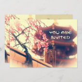 Prachtige Pagoda Plum Blossom Bamboo Fence Spring Kaart (Voorkant / Achterkant)