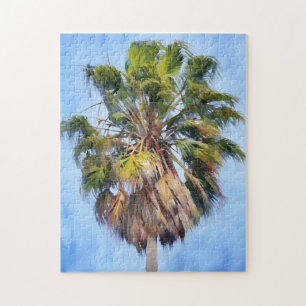 Prachtige Palm Tree Art Tropische Stijl Puzzel